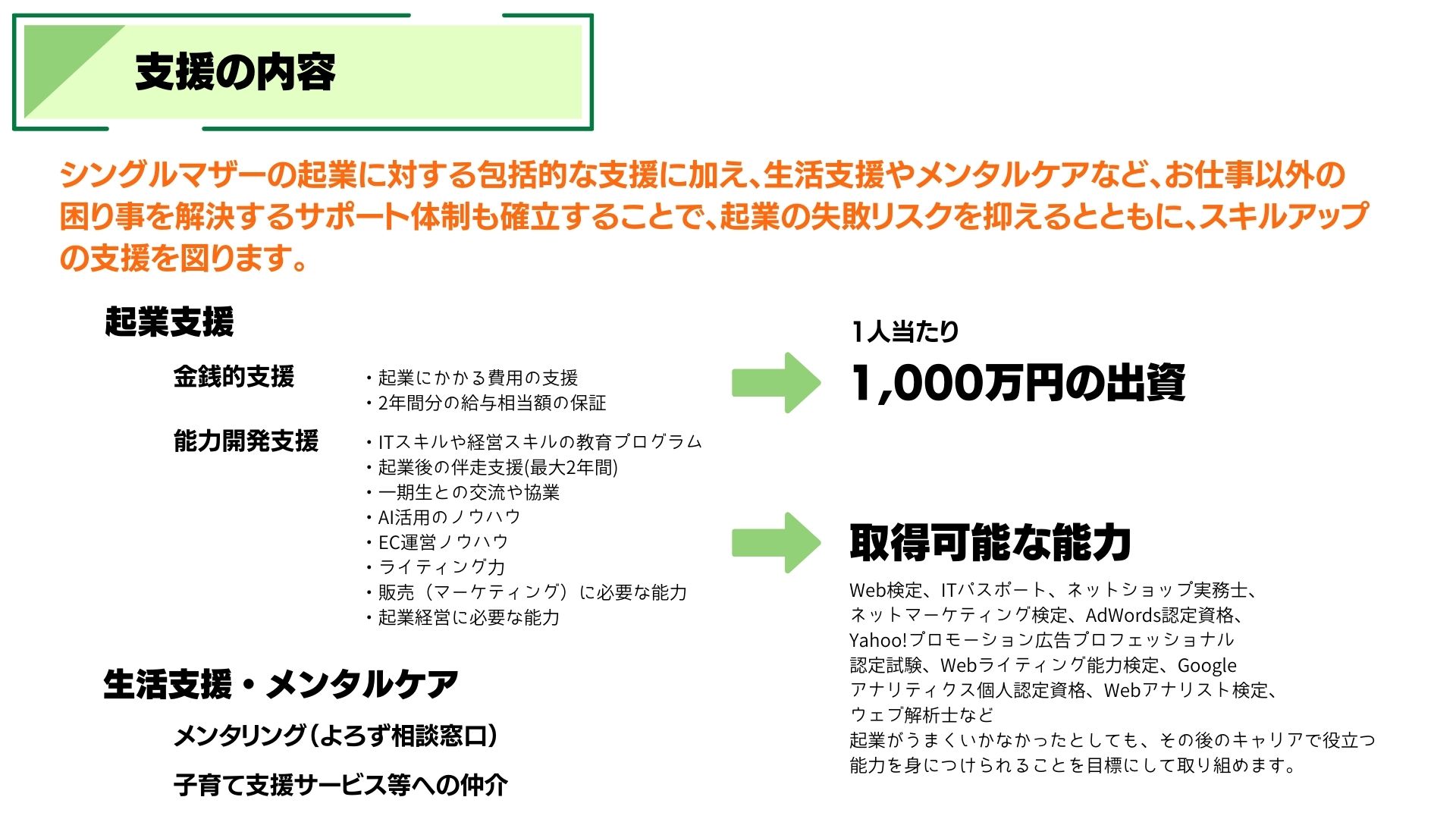 シングルマザー企業支援プロジェクト第2期生募集開始